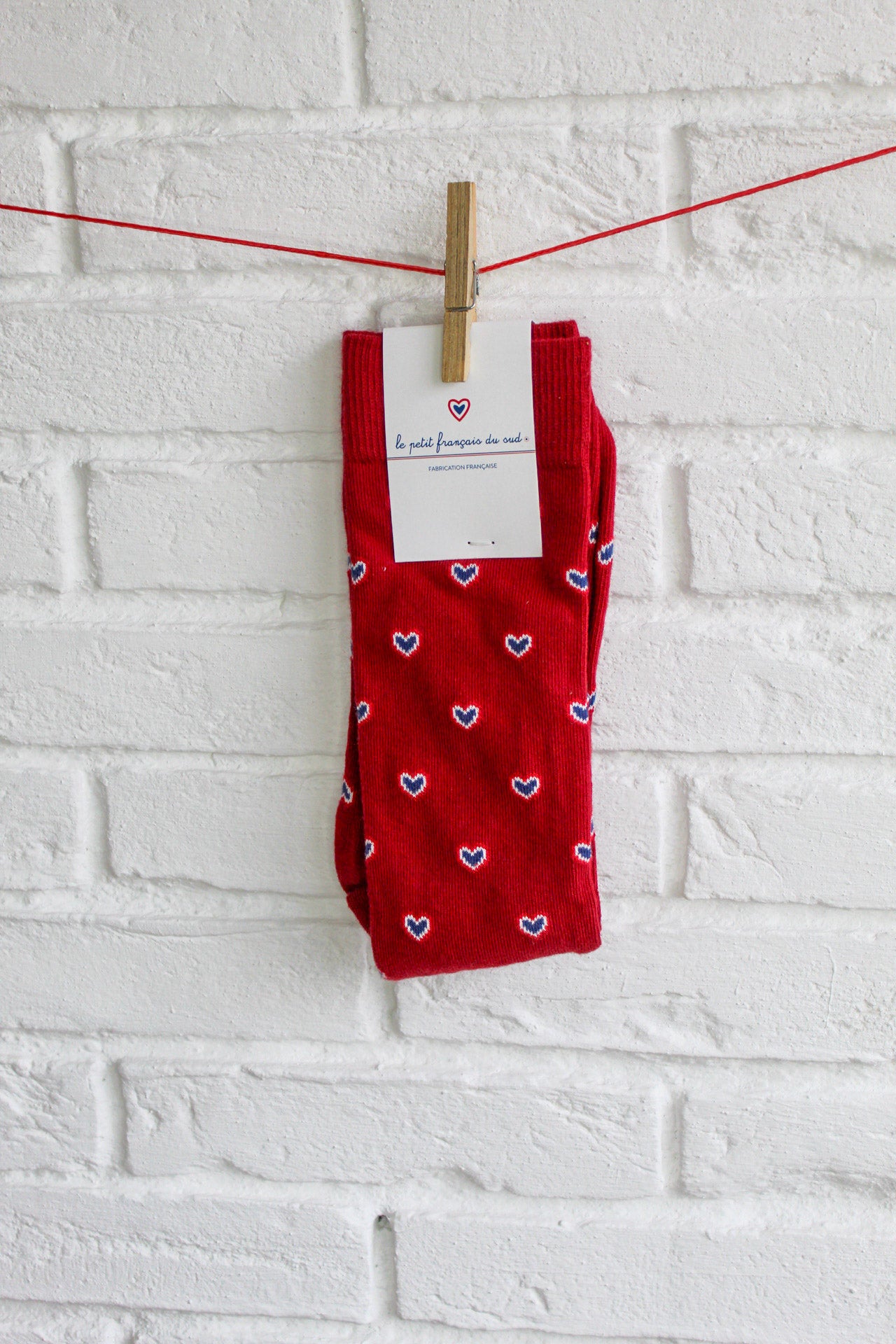 Chaussettes multicoeurs rouge