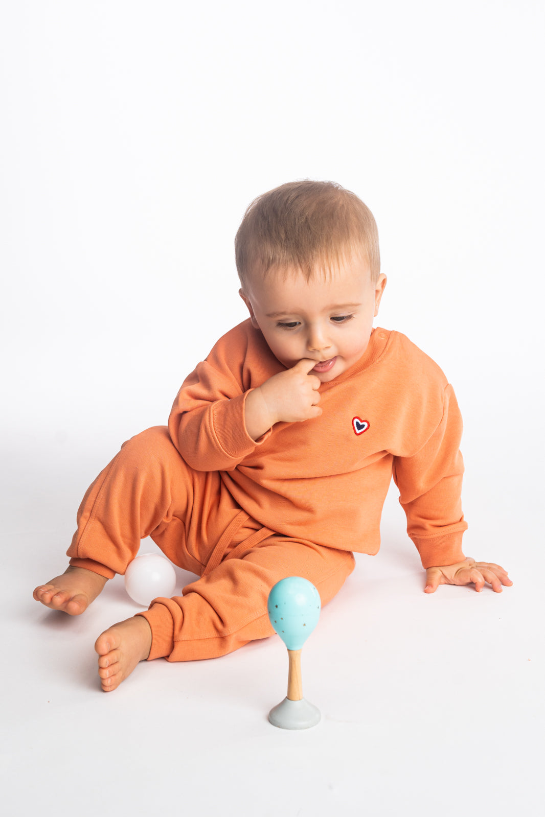 Sweat col rond mangue bébé