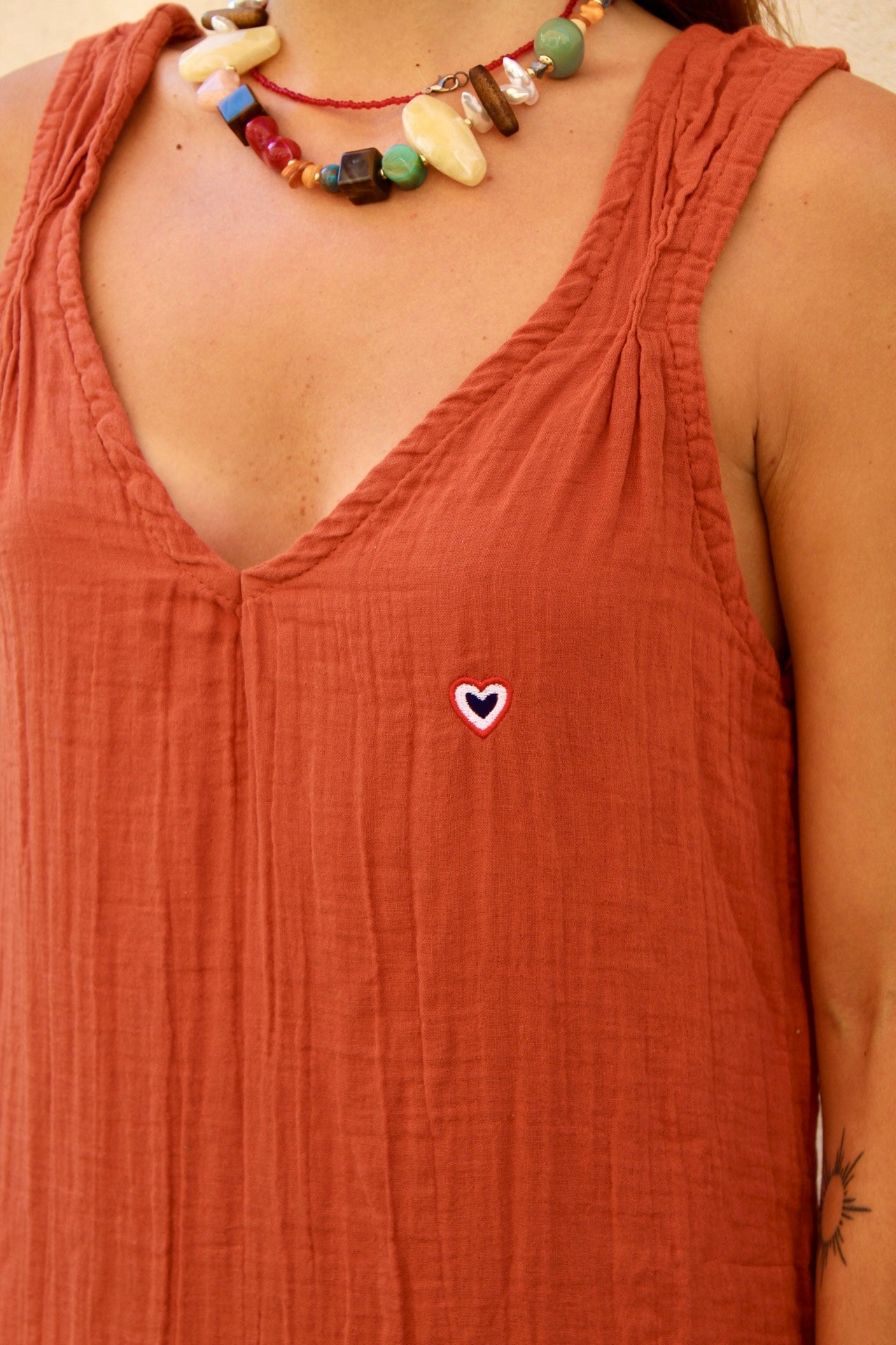 terracotta strap dress
