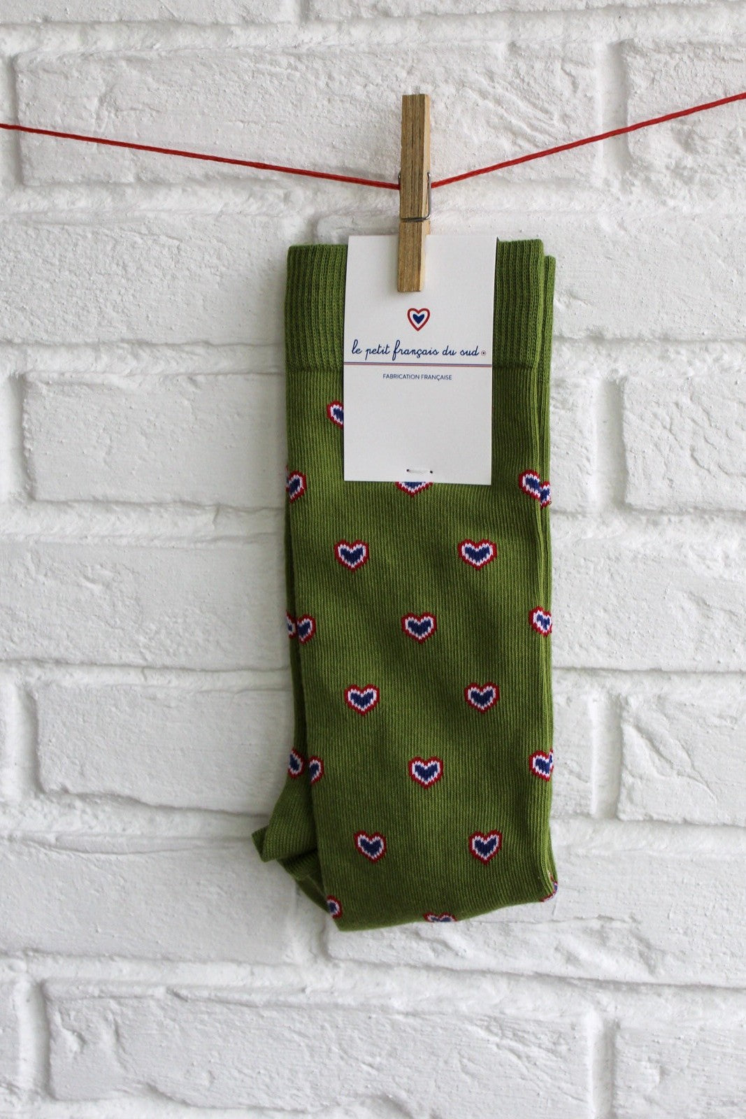 Chaussettes multicoeurs vertes