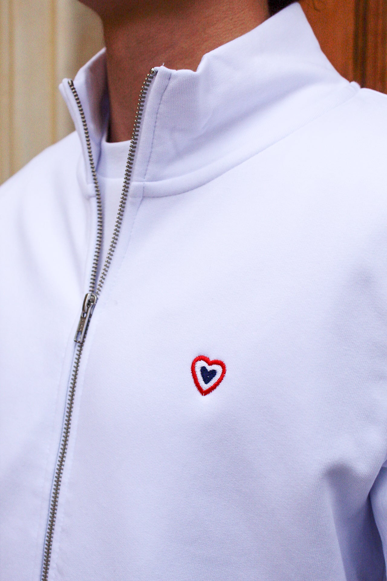 Veste zip blanche
