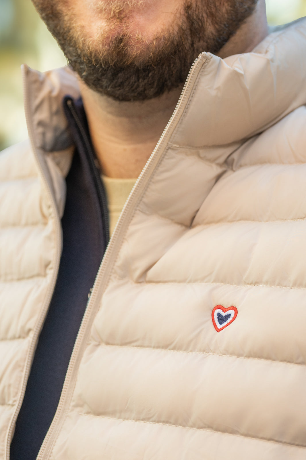 Doudoune sans manches beige