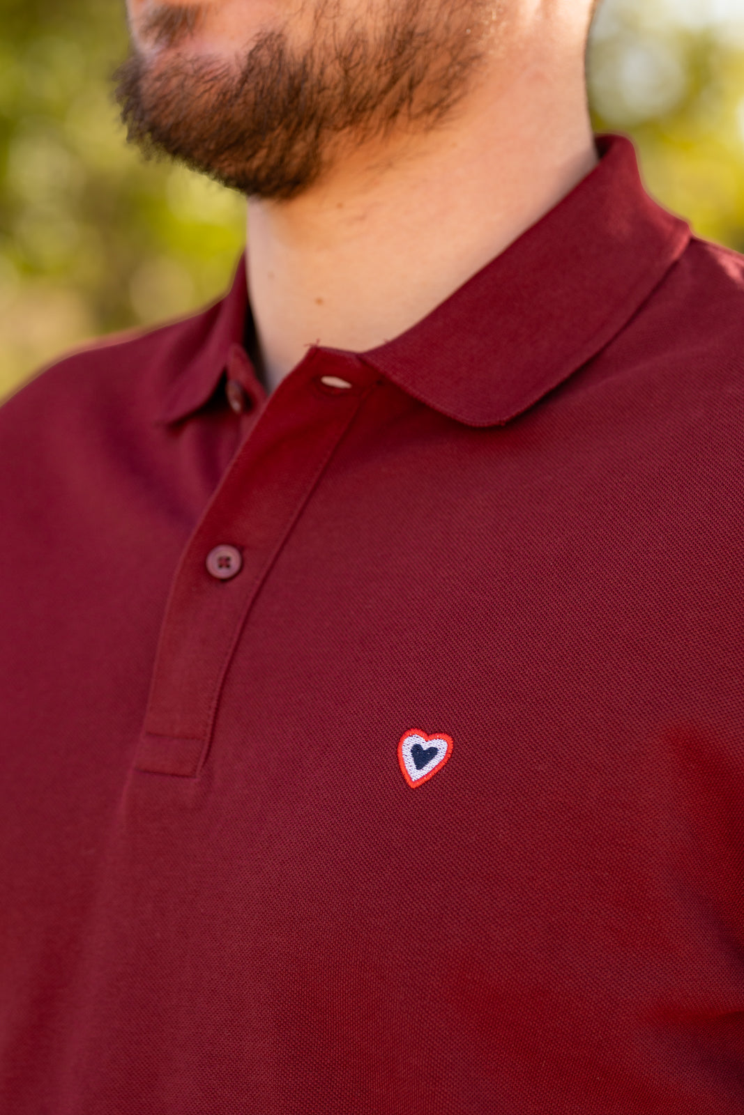 Polo manches longues bordeaux