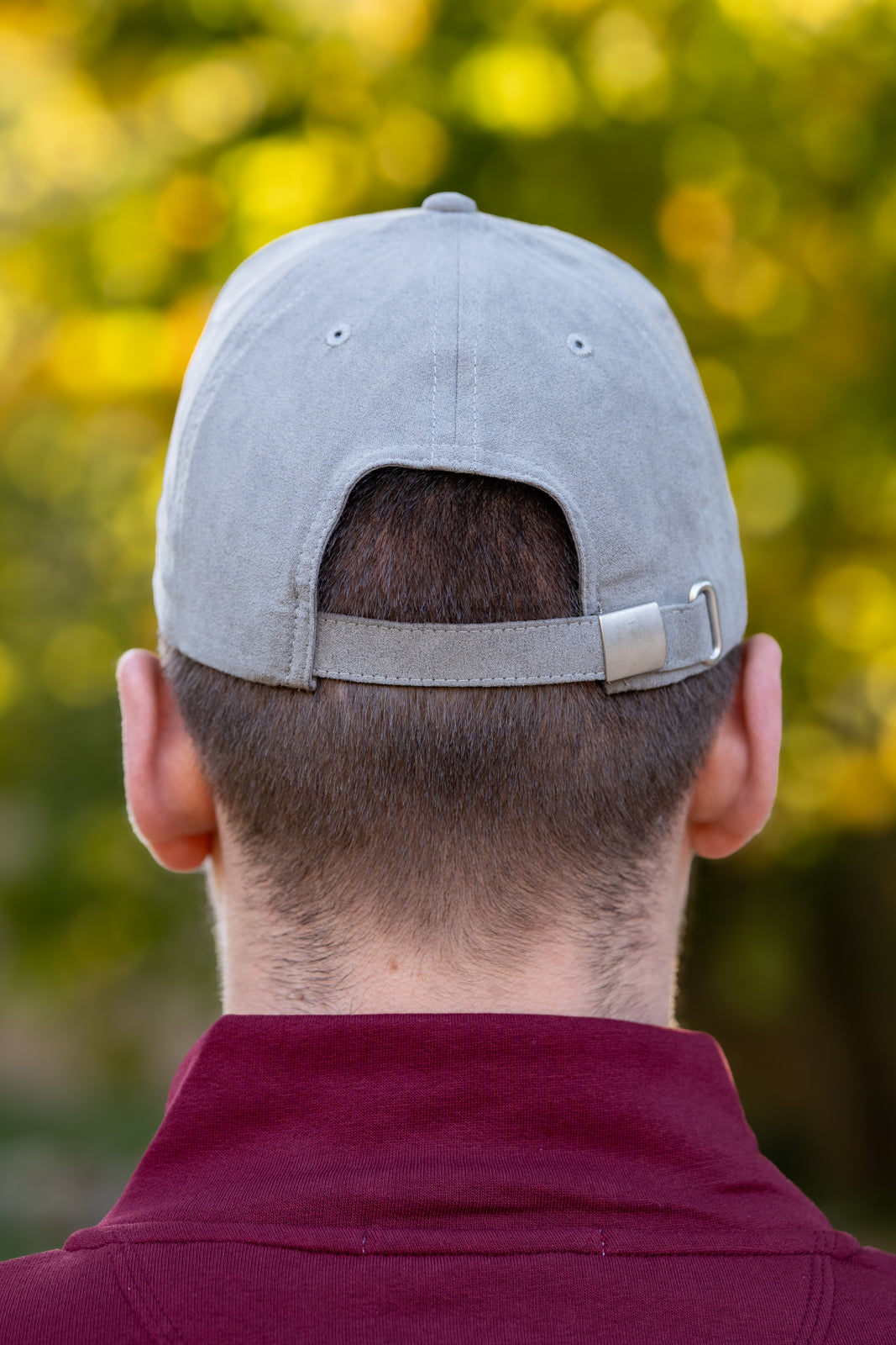 Casquette peau de pêche grise