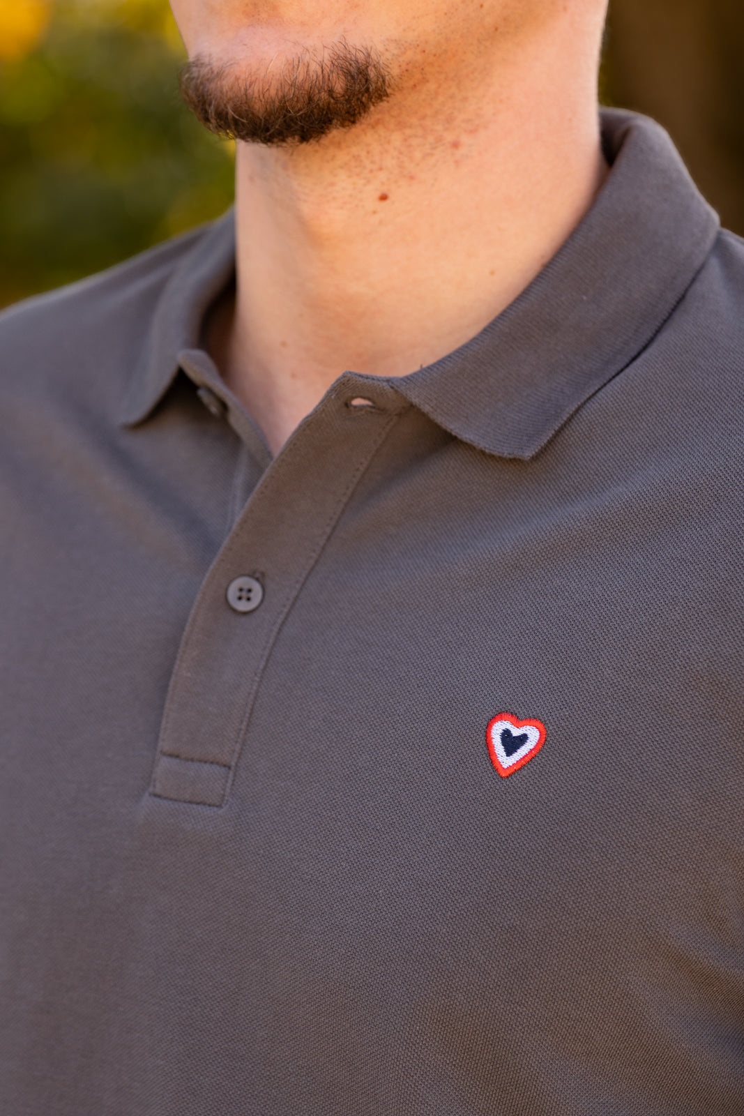 Polo manches longues anthracite