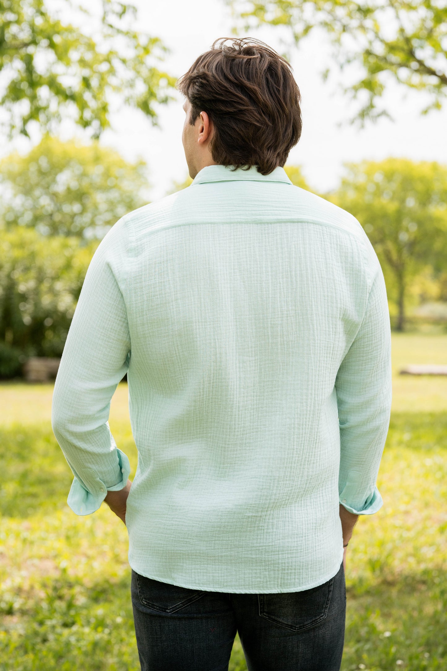 Chemise vert d'eau LOUISON