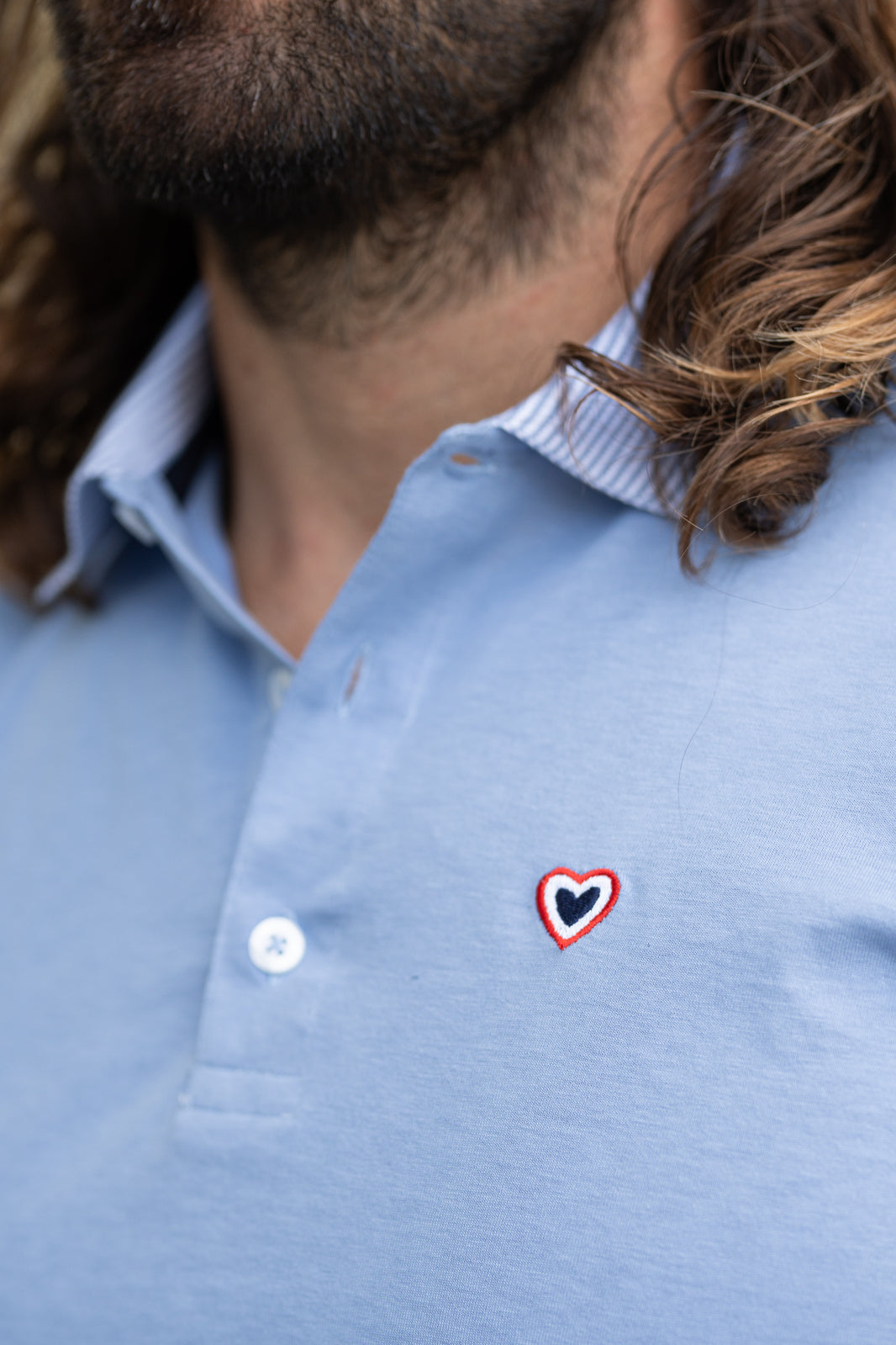 Polo en jersey bleu ciel BRUNO