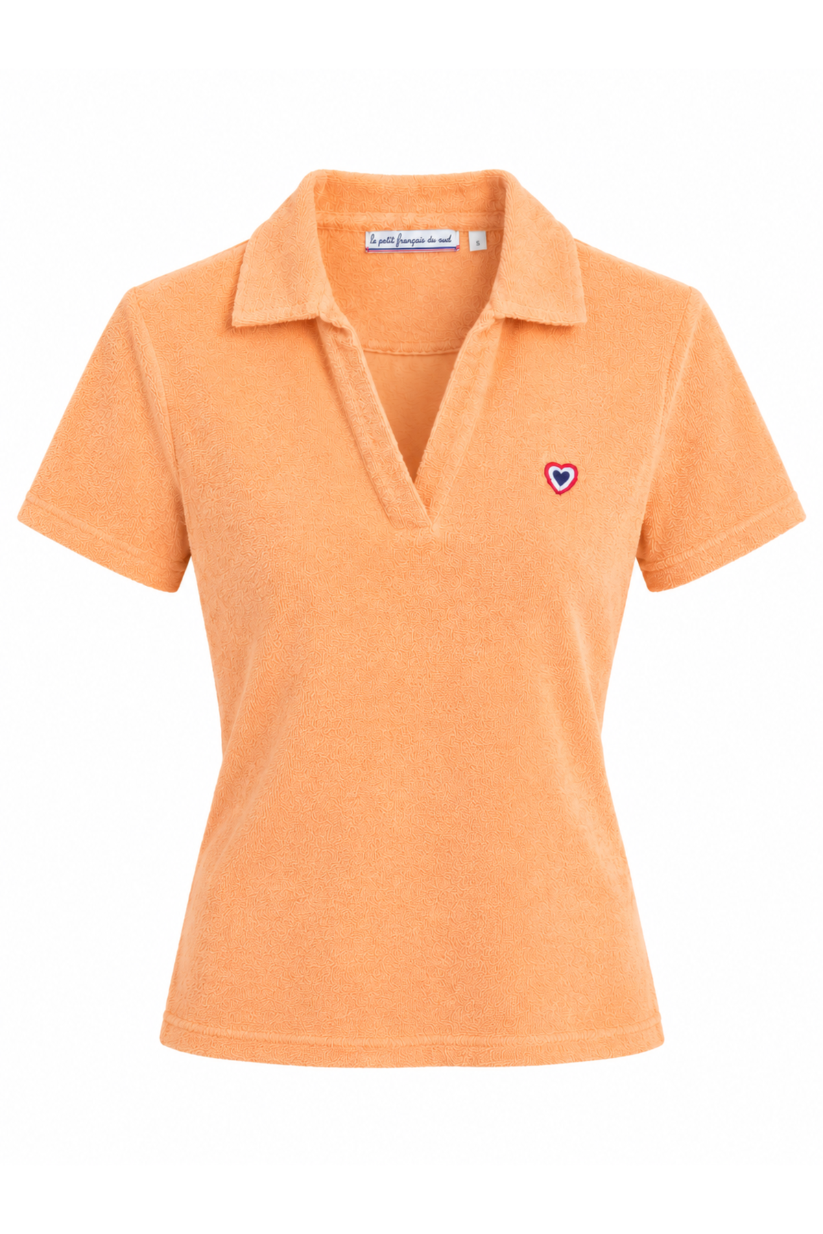 Polo éponge abricot femme
