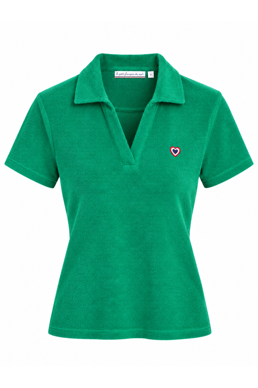 Polo éponge vert femme
