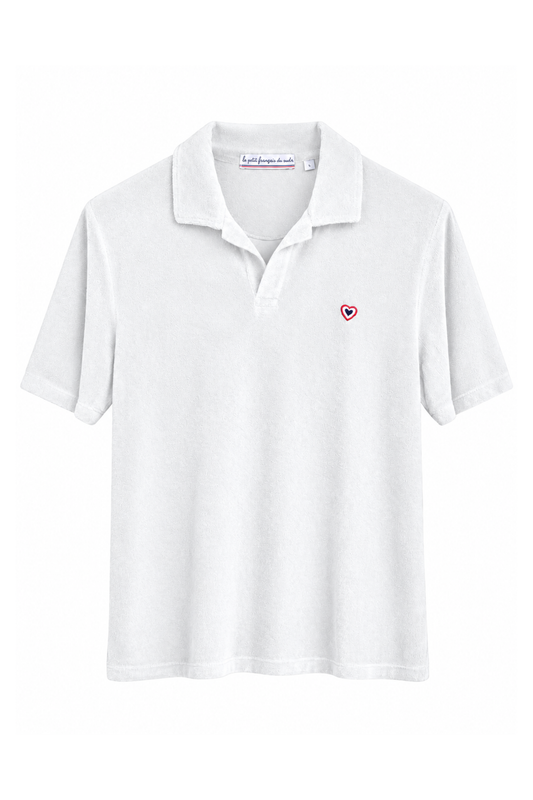 Polo éponge blanc homme