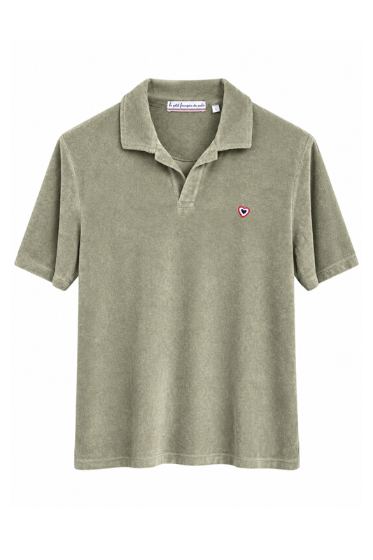 Polo éponge olive homme