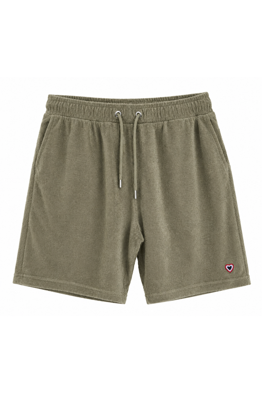 Short en éponge olive homme