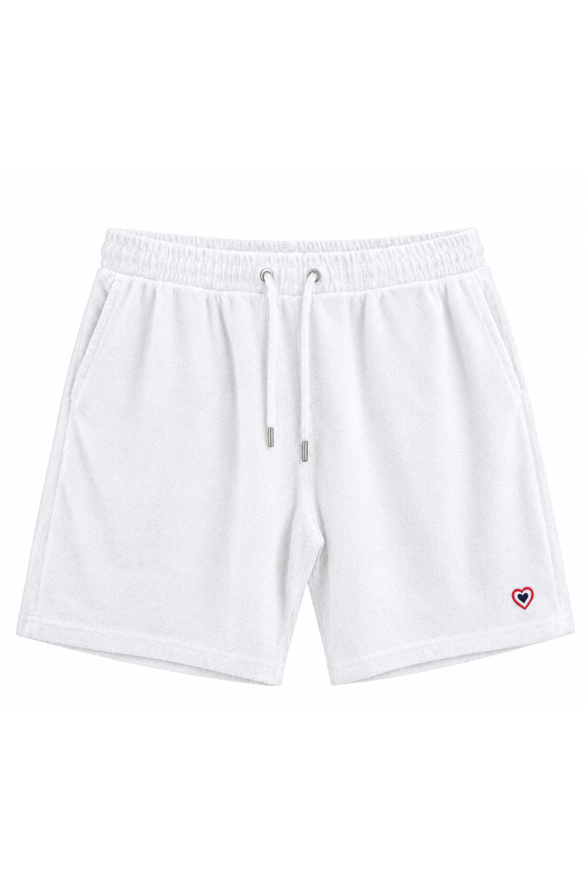Short en éponge blanc homme