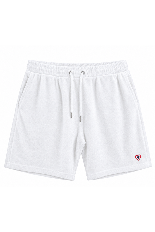 Short en éponge blanc homme