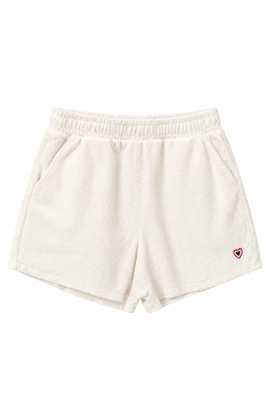 Short éponge écru femme