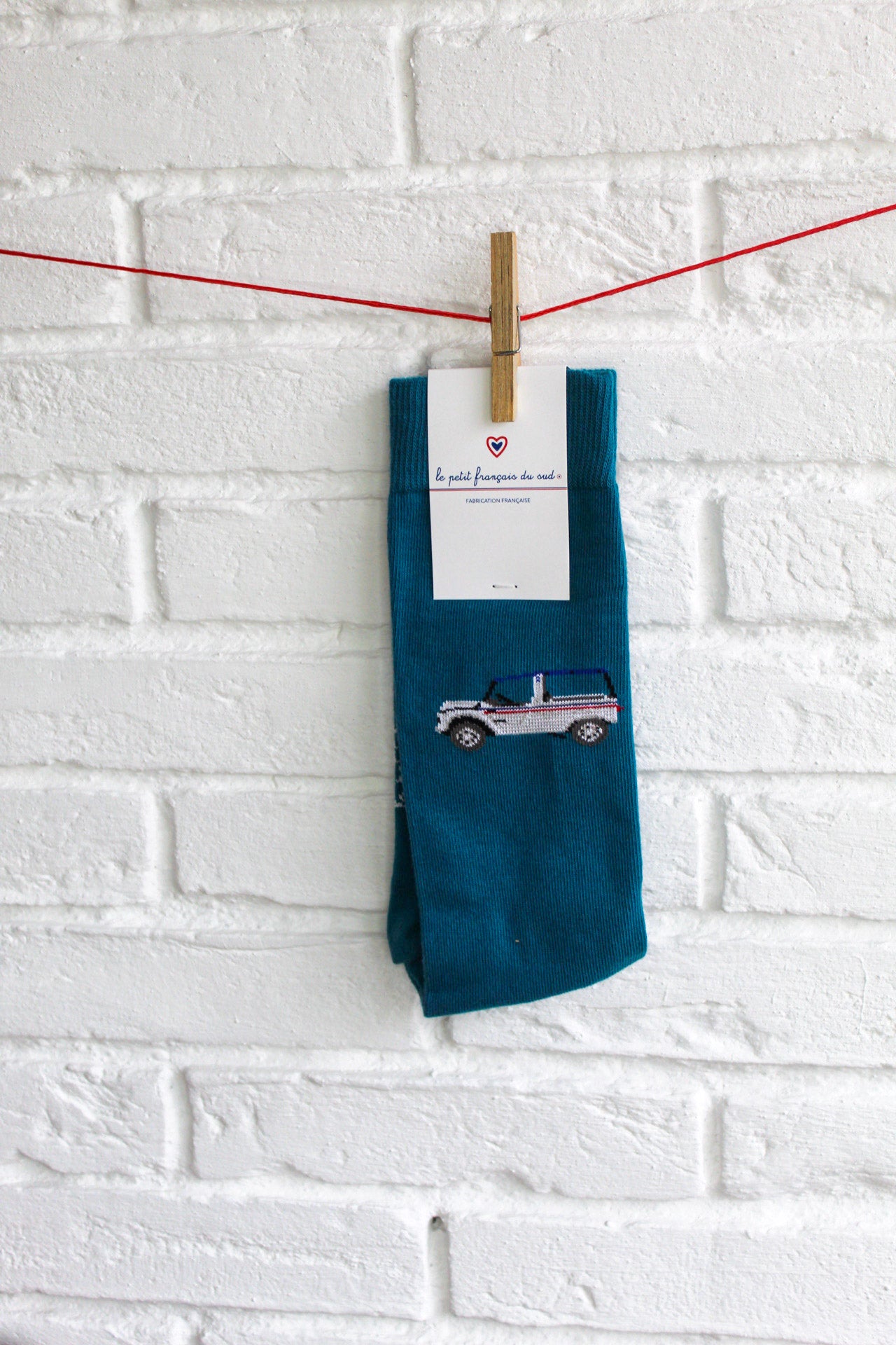 Chaussettes turquoise méhari