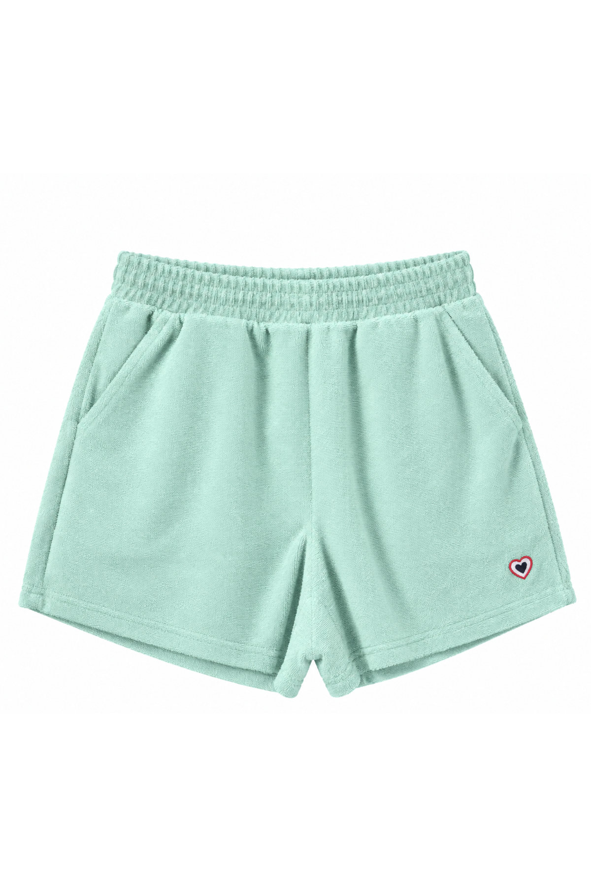 Short éponge vert d'eau femme