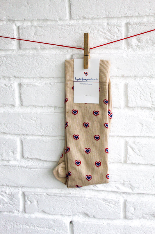 Chaussettes multicoeurs sable