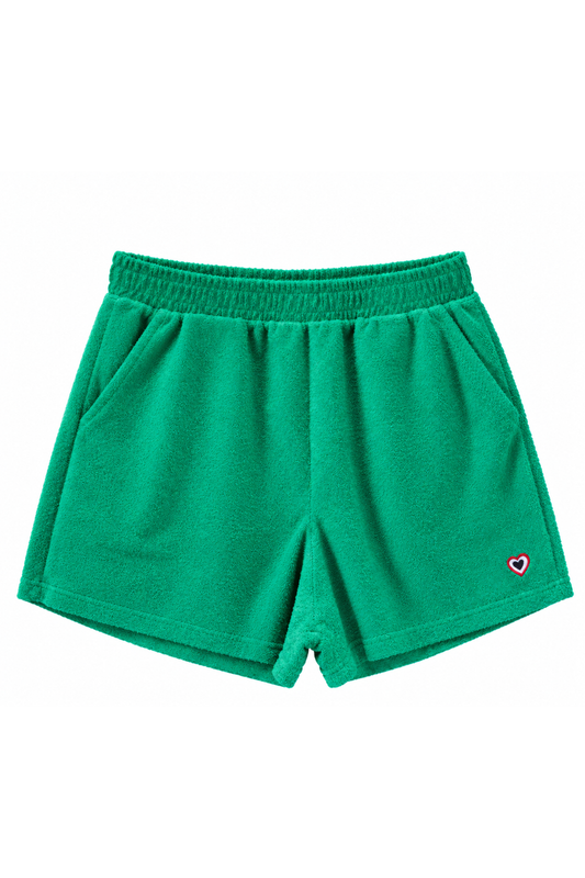 Short éponge vert femme