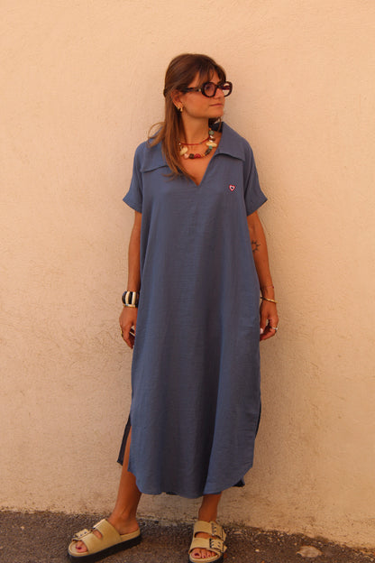 Tunique manches gaze de coton paon