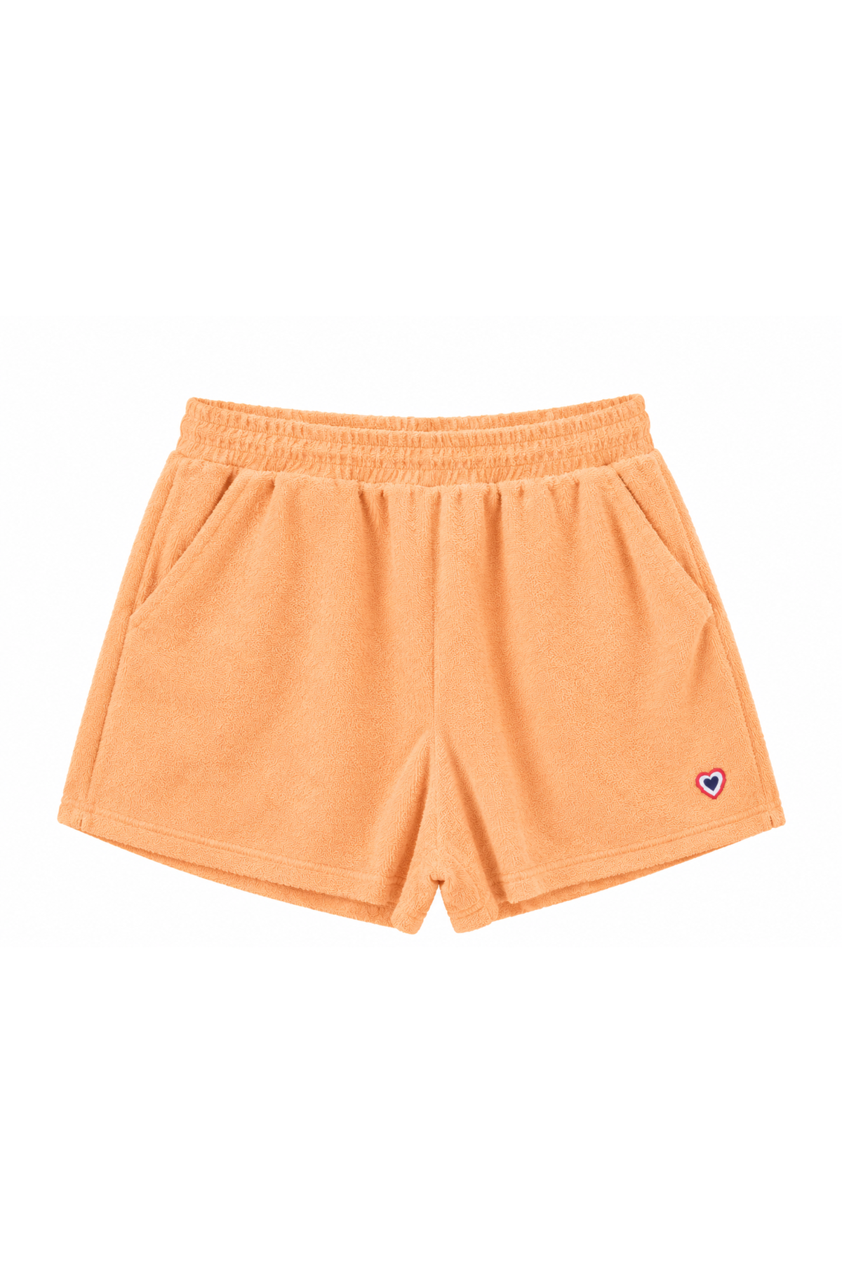 Short éponge abricot femme