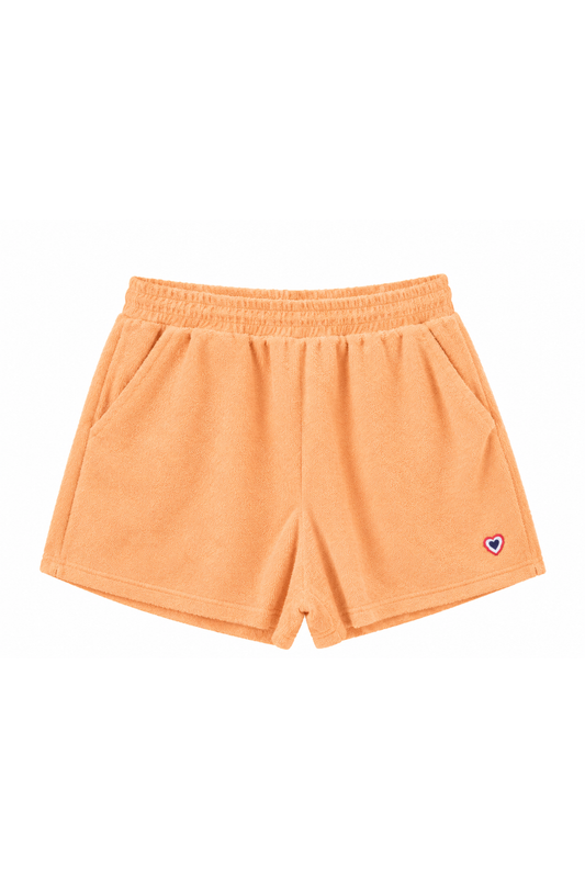 Short éponge abricot femme