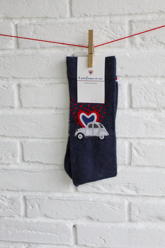 Chaussettes 2CV coeur
