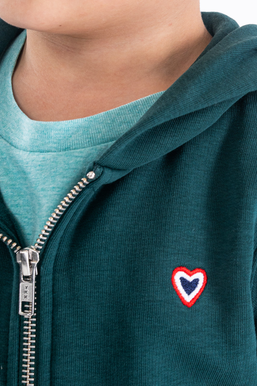 Sweat zip vert forêt enfant