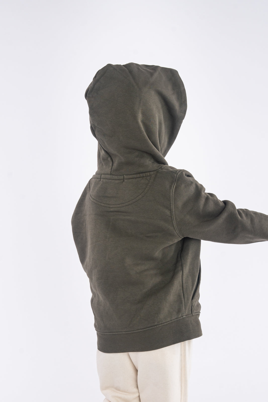 Sweat à capuche kaki enfant