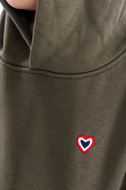 Sweat à capuche kaki enfant