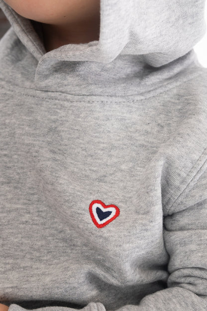 Sweat à capuche gris chiné