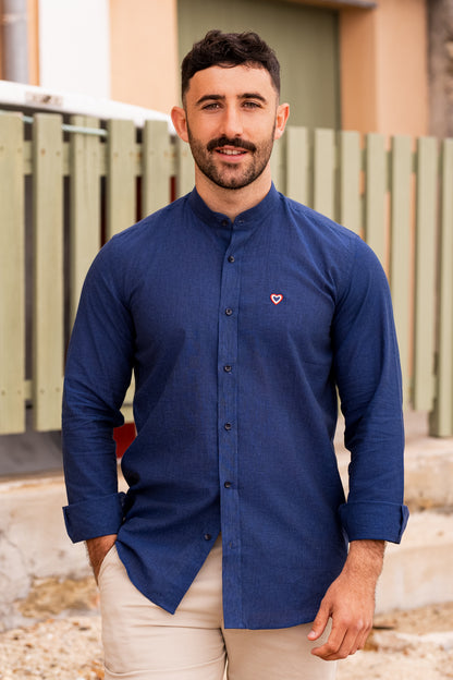 Chemise bleu nuit MAO
