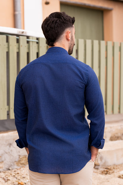 Chemise bleu nuit MAO