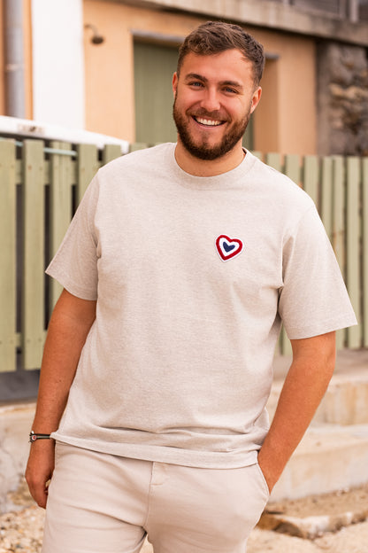 T-shirt bouclette crème chiné