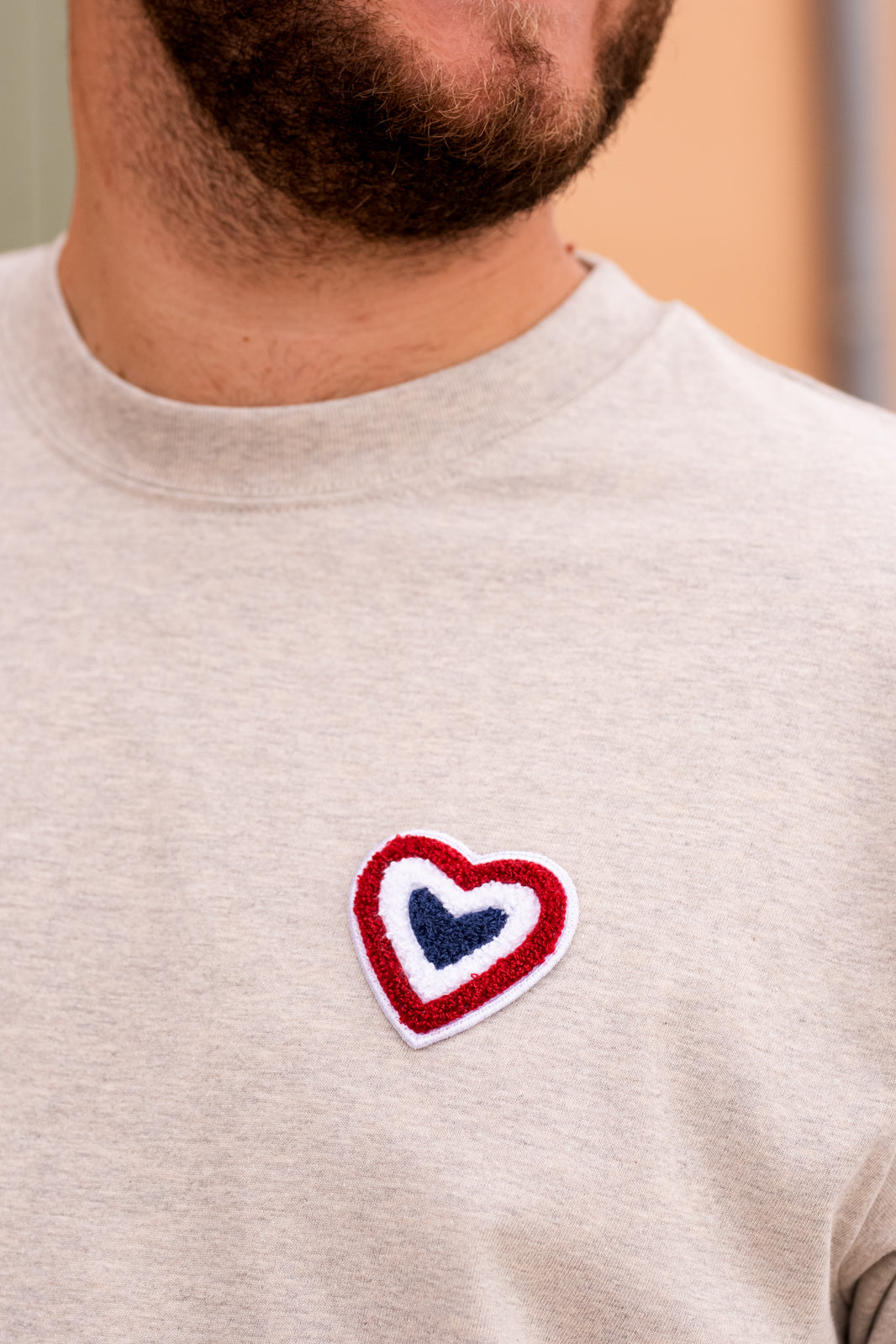 T-shirt bouclette crème chiné