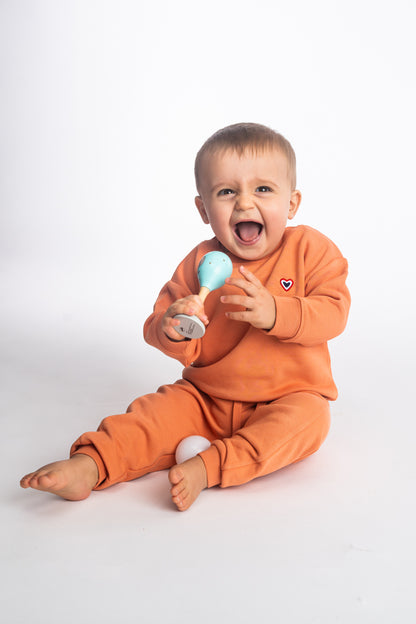 Sweat col rond mangue bébé