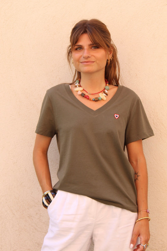 T-shirt kaki Marie