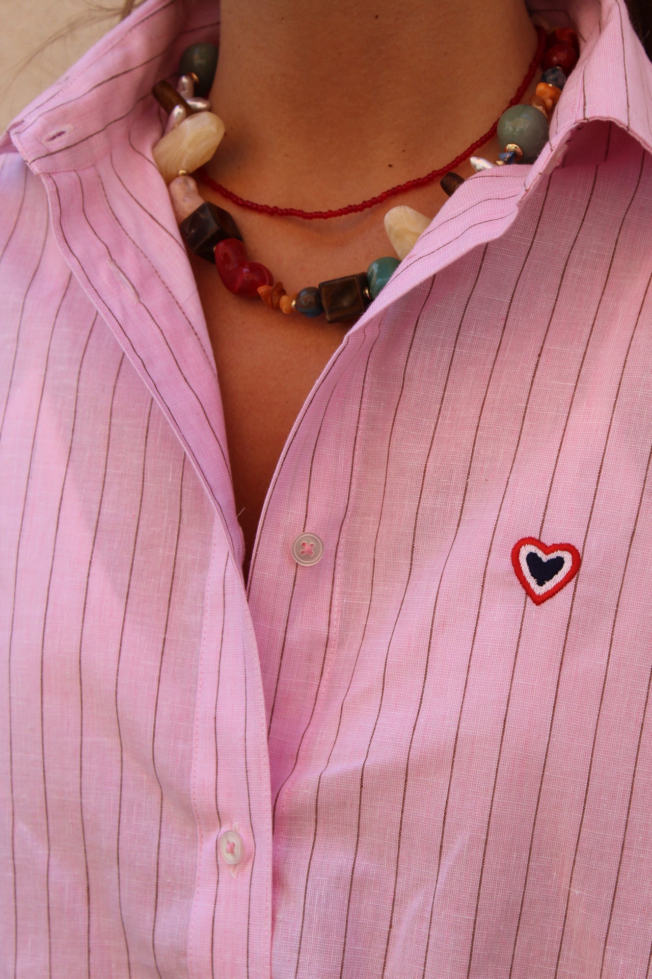 Chemise oversize rose Jackie