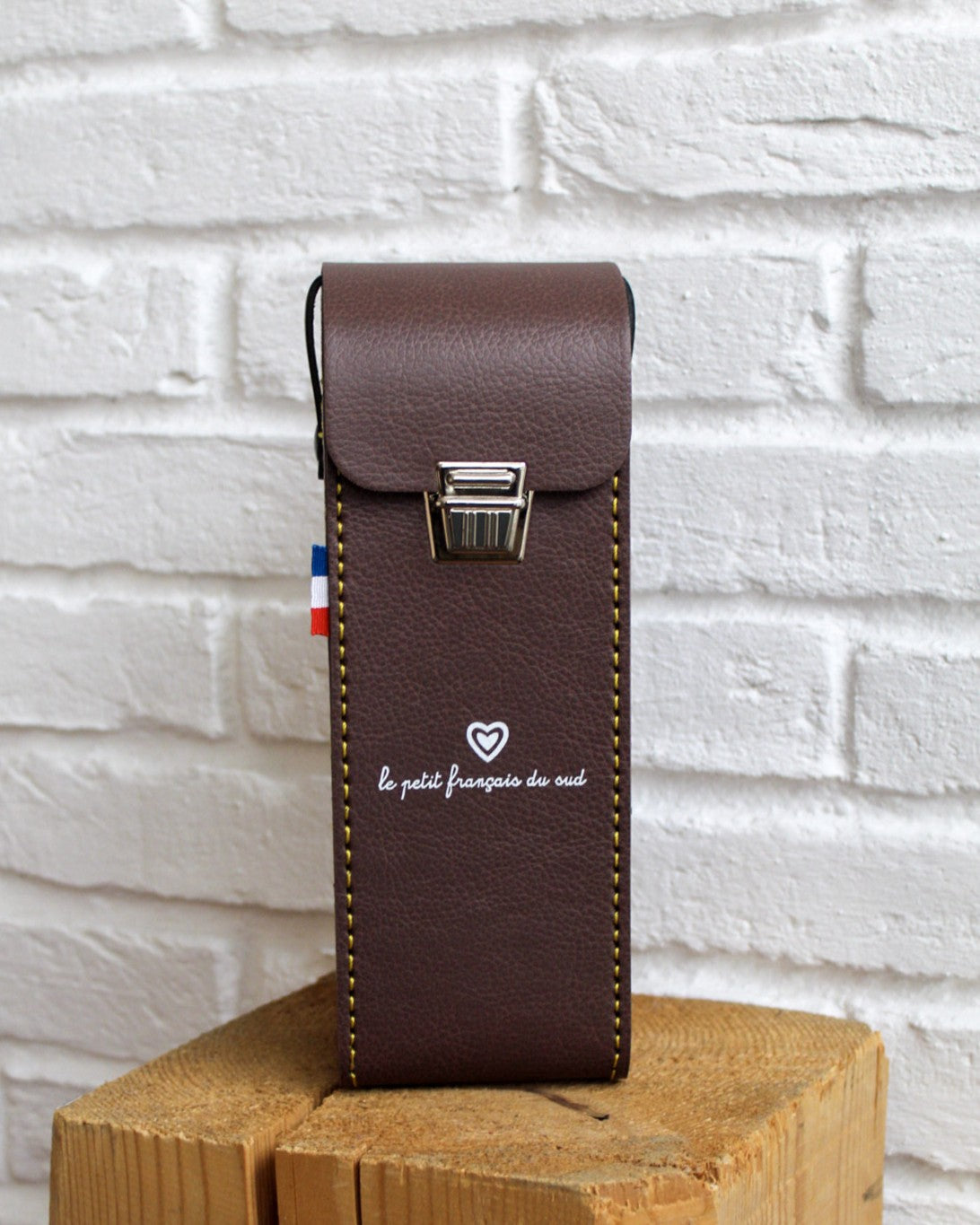 Étui de boules rigide marron