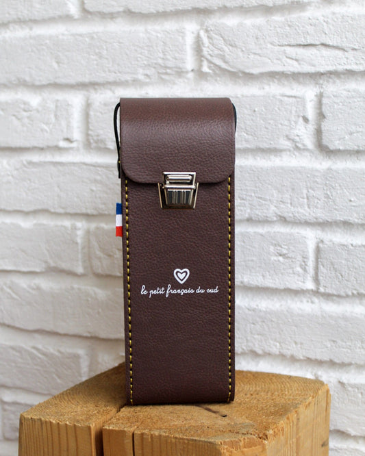 Étui de boules rigide marron