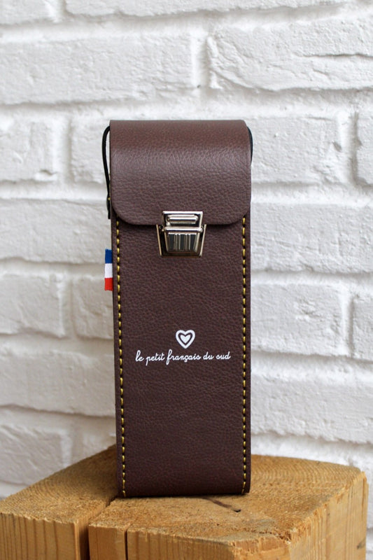 Étui de boules rigide marron