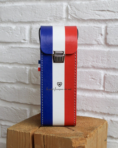 Étui de boules rigide bleu blanc rouge