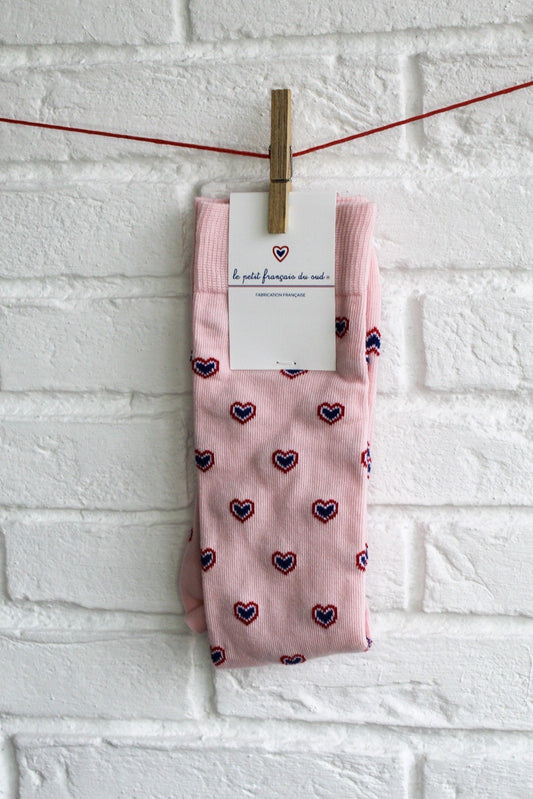 Chaussettes multicoeurs roses
