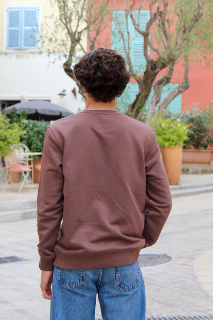 Sweat col rond café
