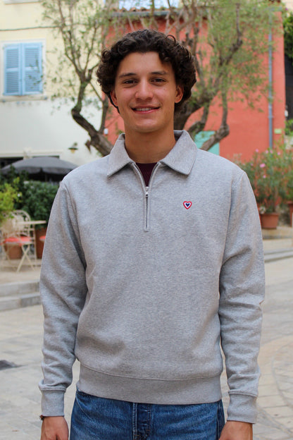 Sweat polo gris