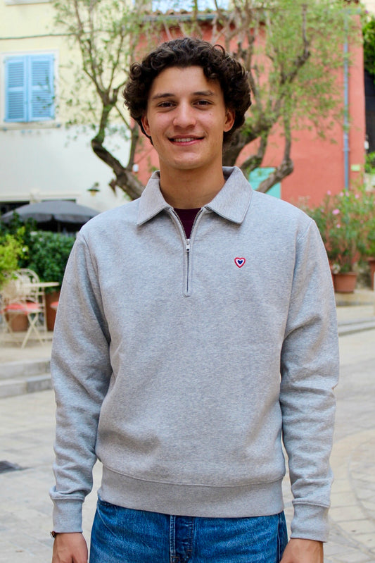 Sweat polo gris