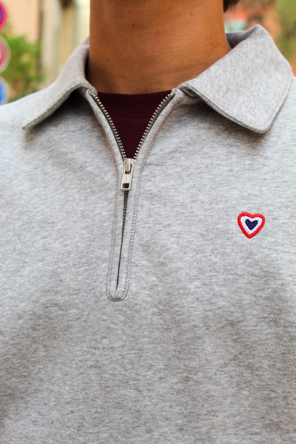 Sweat polo gris