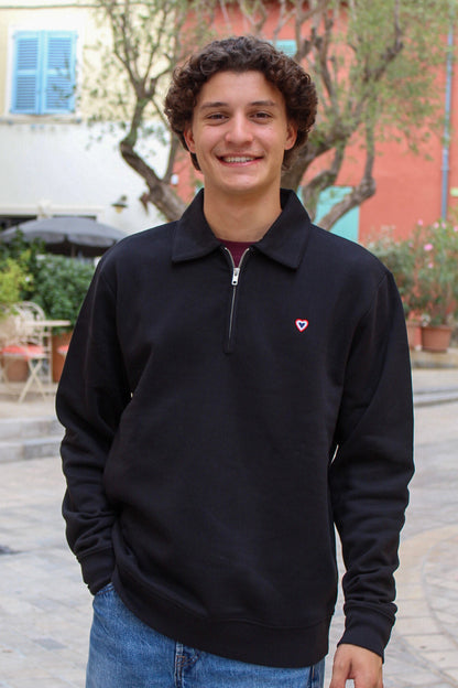 Sweat polo noir