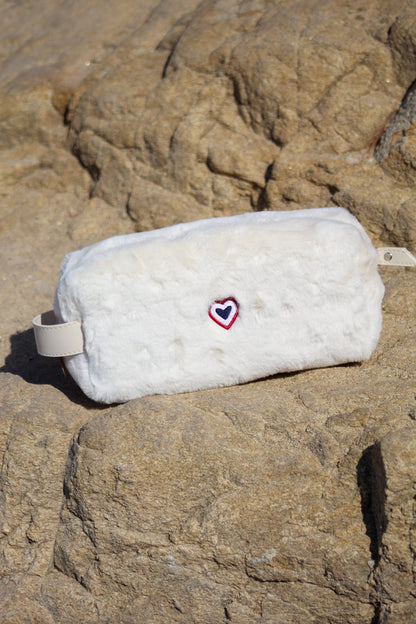 Trousse de toilette moumoute blanche