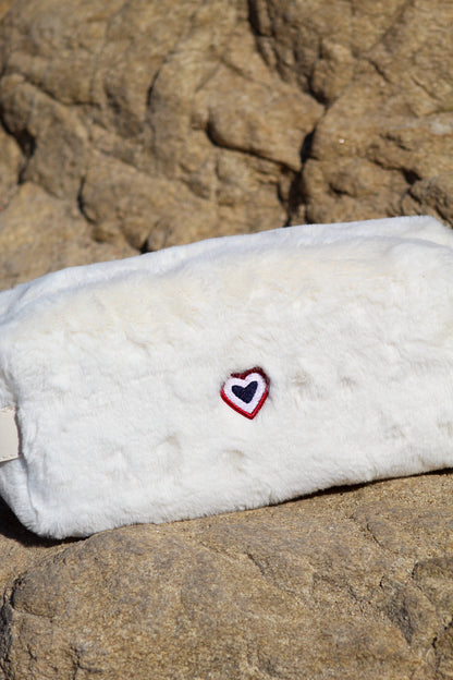 Trousse de toilette moumoute blanche